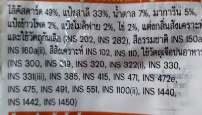 ขนมปัง ไส้คัสตาร์ด กลิ่นวานิลลา ingredients label