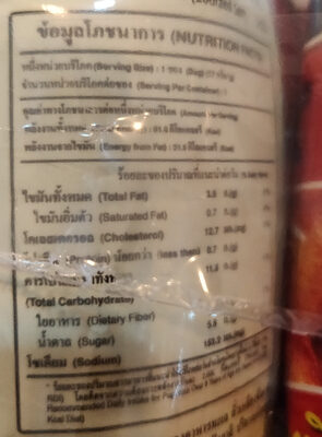 คาด้า แมกซ์ nutrition facts table