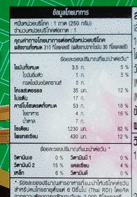 ราเมนไก่เทอริยากิผัดซอสนาเบะ nutrition facts table