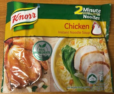 Chicken instant noodle soup front packaging