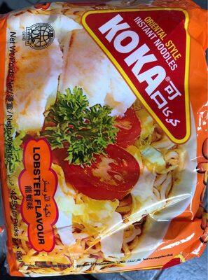 Oriental style instant noodles front packaging