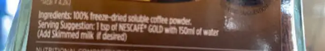 Unknown ingredients label