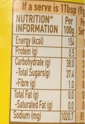 Maggi Hot & Sweet Tomato Chilli Sauce nutrition facts table