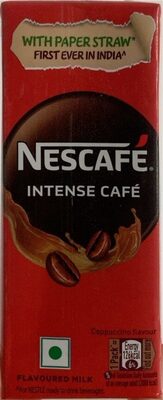 Intense café flavoured milk front packaging