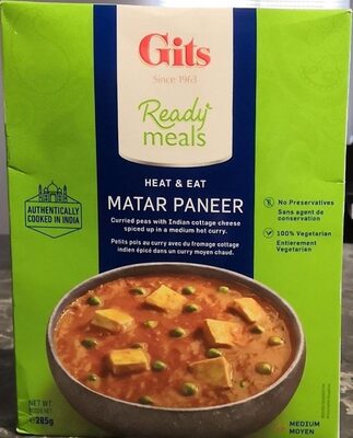 Matar paneer front packaging
