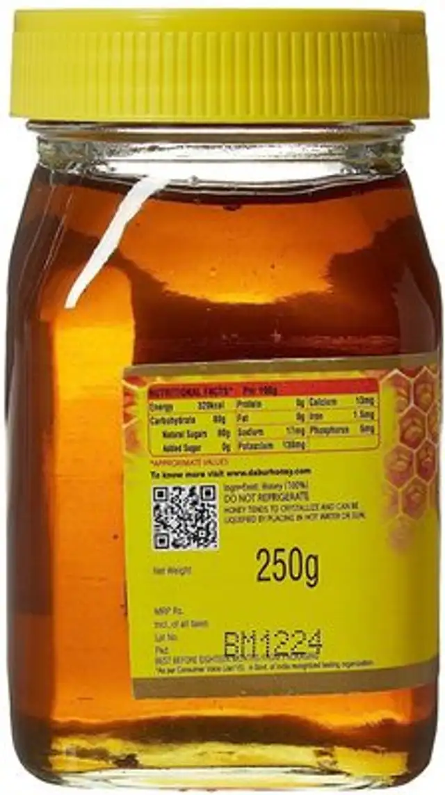 Honey ingredients label