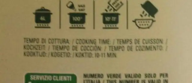 Fisilli ingredients label