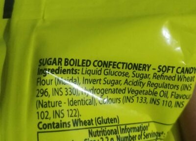 Chupa Chups Bites ingredients label