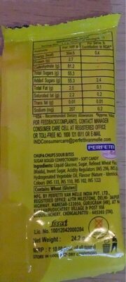 Chupa Chups Bites nutrition facts table