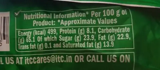 Mom's Magic nutrition facts table