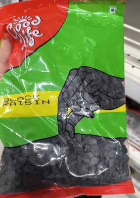 Good Life Black Raisins 500g front packaging