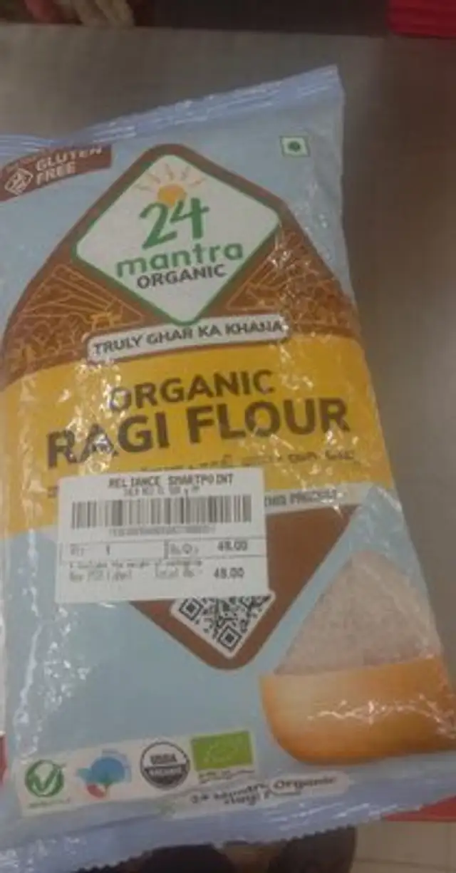 Organic Ragi Flour front packaging