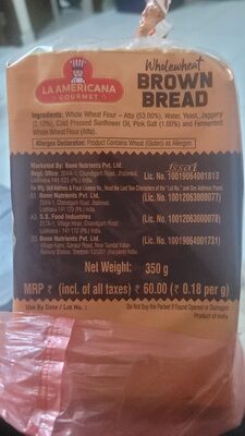 La Americana Wholewheat Brown Bread
