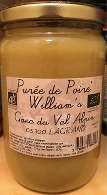 Purée de Poire Williams front packaging