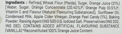 Baker's Dozen Fresh Orange Cake ingredients label
