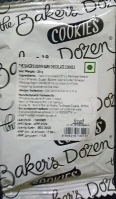 Cookies ingredients label