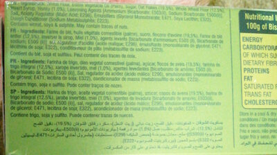 Oatmeal Digestive Biscuits ingredients label