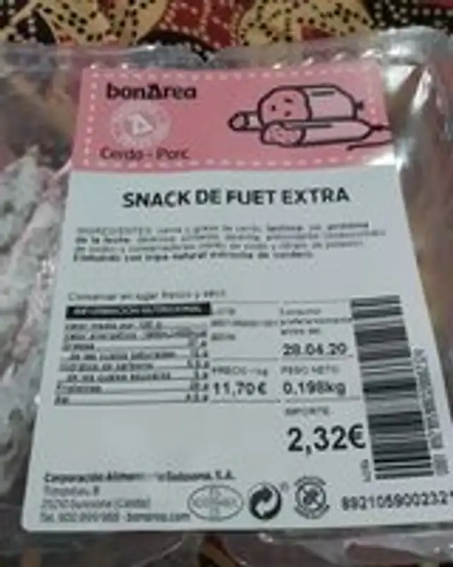 Snack de fuet extra