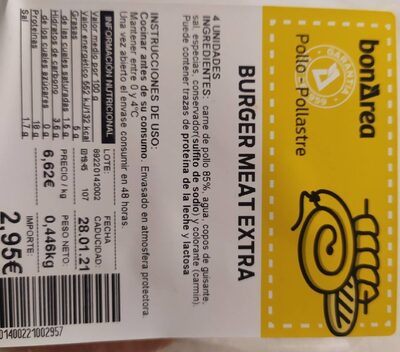 Burger meat extra