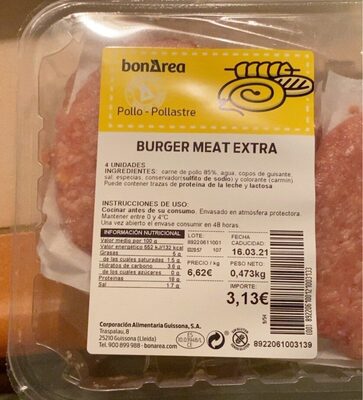 Burger meat extra