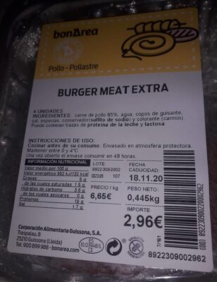 BURGER MEAT EXTRA