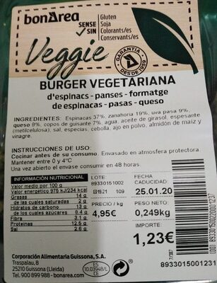 Burger vegetariana