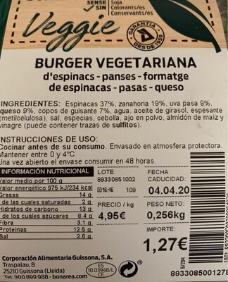 Burger vegetariana