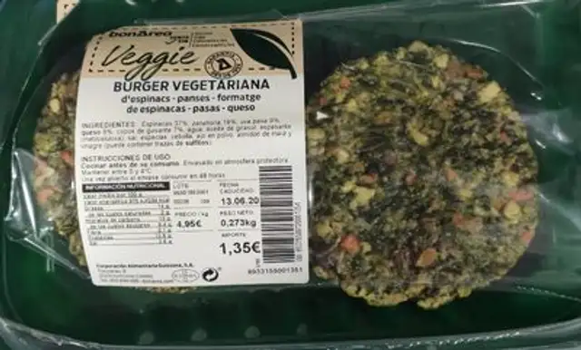 Burger vegetariana front packaging