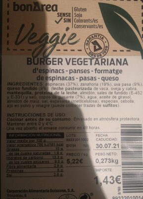 Burger vegetariana