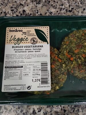 Burger vegetariana bonArea