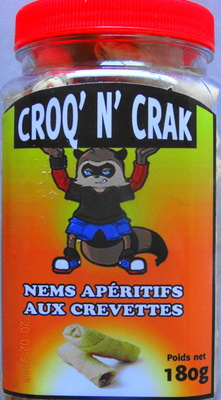 Nems apéritifs aux crevettes front packaging