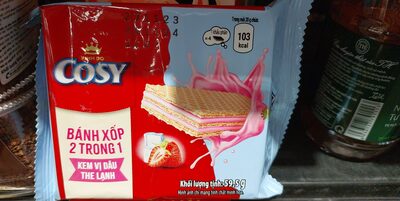 Bánh xốp 2 trong 1 kem vị dâu the lạnh