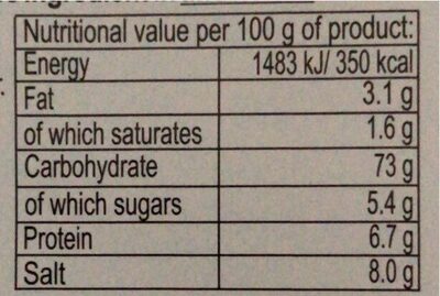 Pho Ga - Instant Rice Noodles - Chicken Flavour nutrition facts table