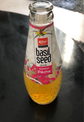 Basil seed drink peach