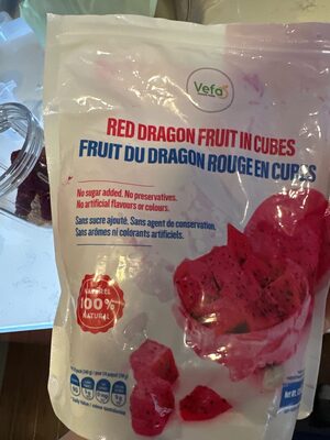 Red Dragon Fruit in Cubes