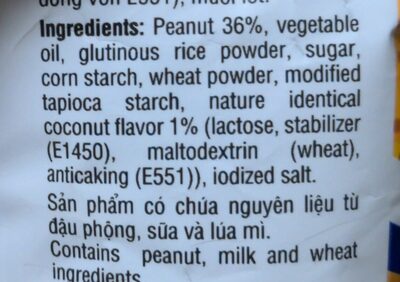 Dậu Phộng Da cá ingredients label