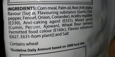 Kurkure ingredients label