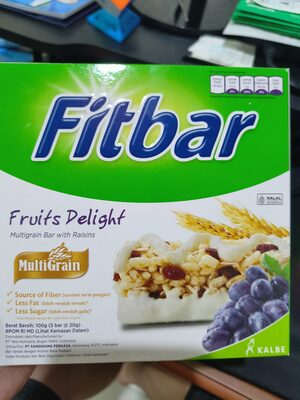 Fitbar fruit delight front packaging