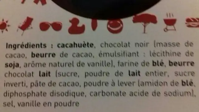 Le P'tit Landais ingredients label