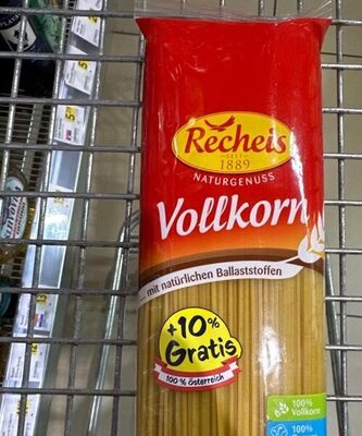 Spaghetti Vollkorn front packaging