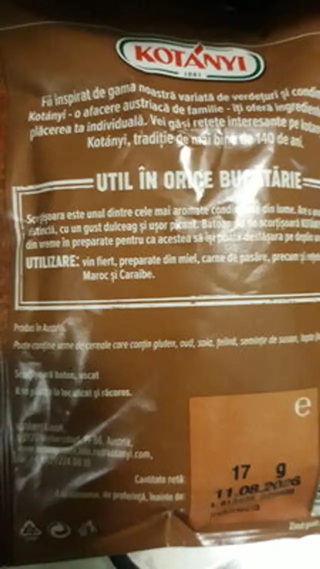 Zimt ganz nutrition facts table