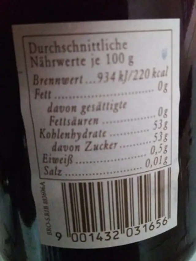 Naturrein Brombeer Schwarze Ribisel fein passiert ingredients label