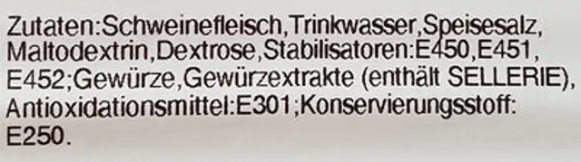 Farmer-Schinken ingredients label