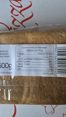 Nuss Strudel nutrition facts table