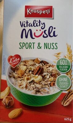 Vitality müsli sport & nuss front packaging