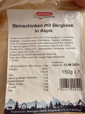 Beinschinken Mit Bergkäse In Aspik