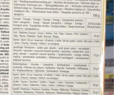 Waffelkugeln, Erdnuss, Waferballs, Peanuts nutrition facts table