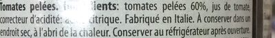 Tomaten Geschält "pomodori Pelati" 400g Dose Piacelli ingredients label
