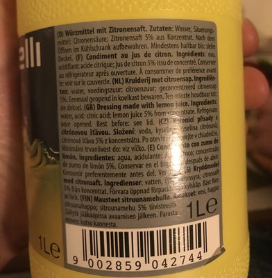 Citrilemin ingredients label