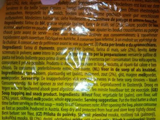 Knusprige Backerbsen 300g Beutel Niko ingredients label